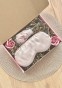 Box prezentowy na urodziny, panieński, dla panny młodej/świadkowej, dla przyjaciółki, dla dziewczyny, dla niej, upominek - kieliszek, gumka Scrunchie, opaska na oczy - biel