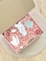 Box prezentowy na urodziny, panieński, dla panny młodej/świadkowej, upominek - kieliszek, gumka Scrunchie, roler i masażer Gua Sha, lusterko serduszko