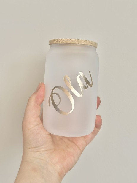 Personalizowany kubek z bambusową pokrywką i słomką PREMIUM - do biura, do szkoły, na prezent, dla niej, dla nastolatki, dla dziewczyny, na panieński, dla panny młodej/świadkowej - możliwość zapakowania na prezent