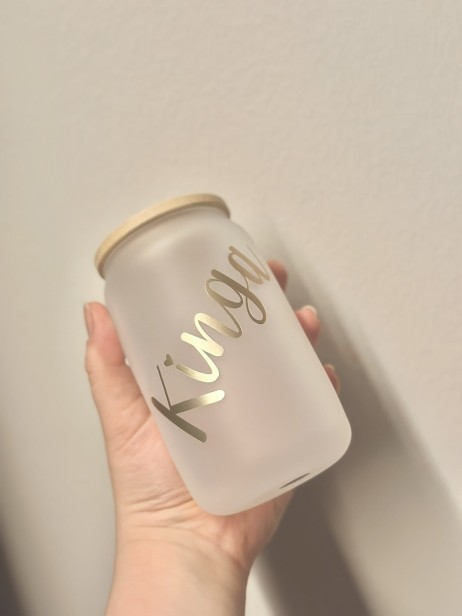 Personalizowany kubek z bambusową pokrywką i słomką PREMIUM - do biura, do szkoły, na prezent, dla niej, dla nastolatki, dla dziewczyny, na panieński, dla panny młodej/świadkowej - możliwość zapakowania na prezent