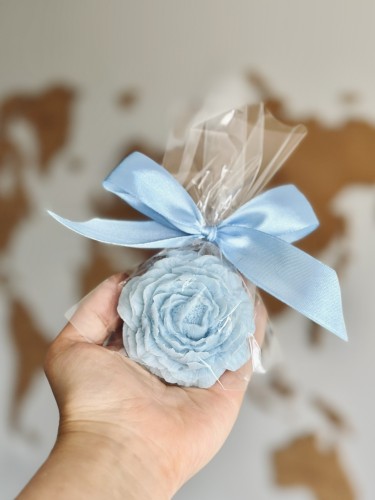Mydełko piwonia w celofanie ze wstążką na PODZIĘKOWANIA - możliwość PERSONALIZACJI - ślub, panieński, baby shower, chrzciny, urodziny i inne uroczystości, podziękowanie